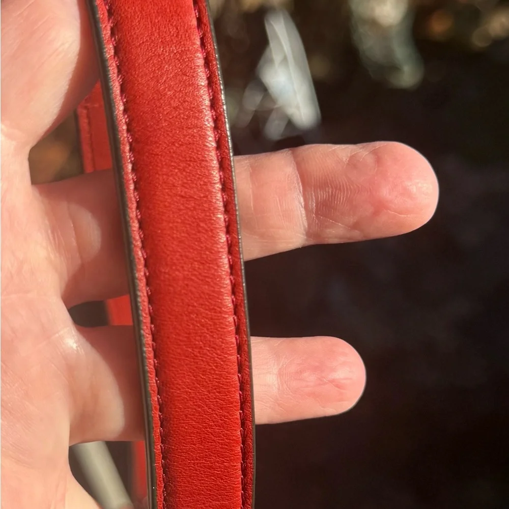 Coach Pebbled Leather Red Bucket Crossbody Bag — Creed G1481-32281 ✨🐱❤️